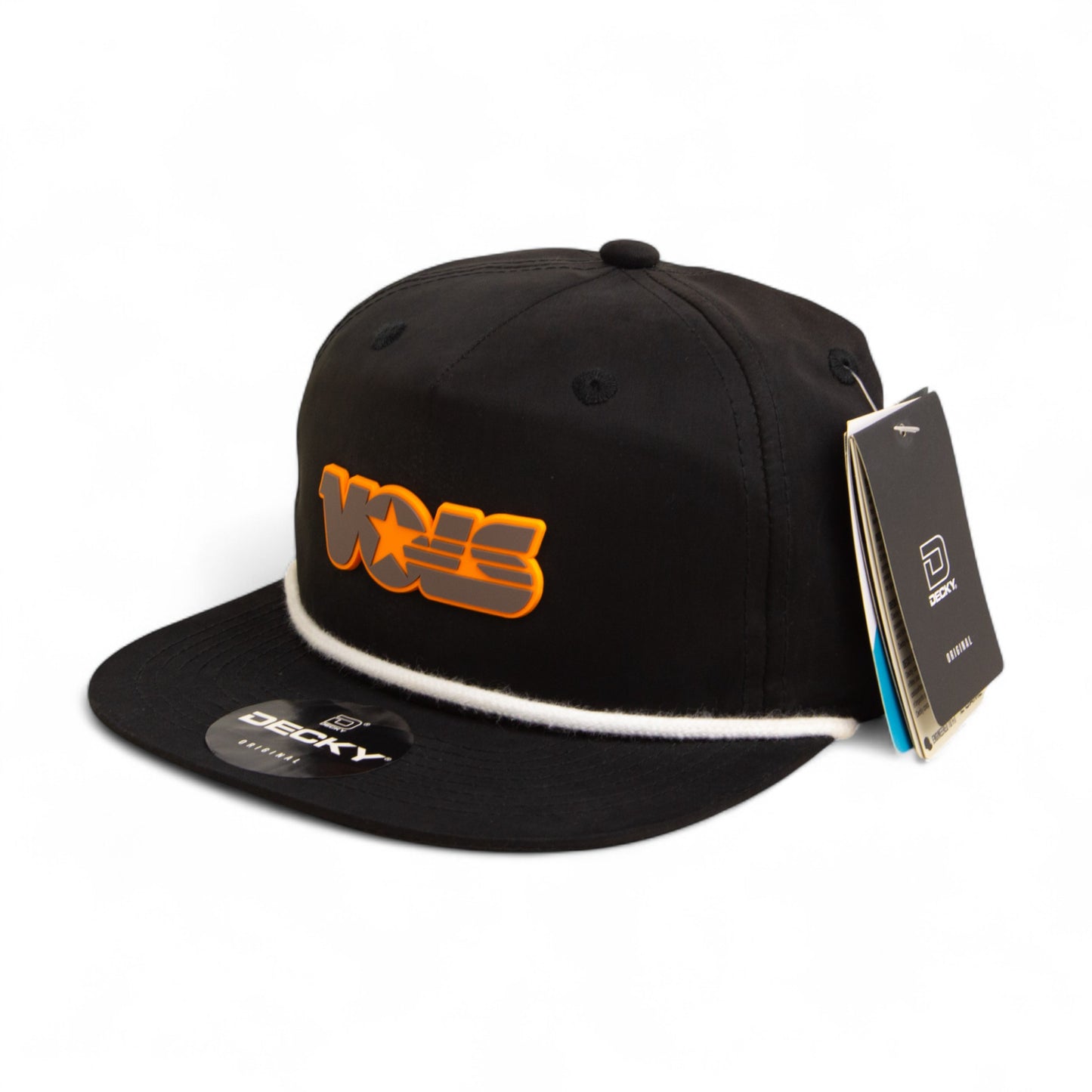 Tennessee Volunteers Retro VOLS Star Charcoal 3D Classic Rope Hat- Black/ White