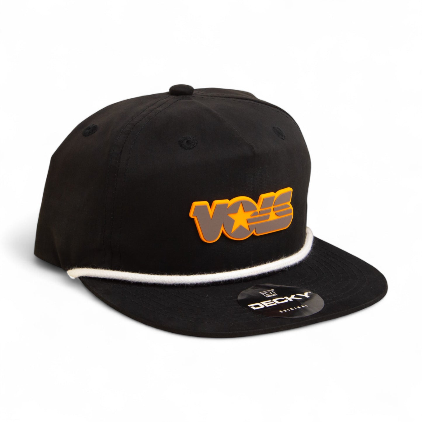 Tennessee Volunteers Retro VOLS Star Charcoal 3D Classic Rope Hat- Black/ White