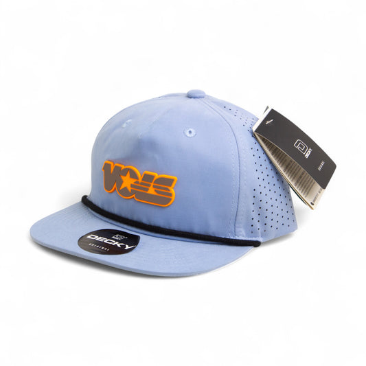 Tennessee Volunteers Retro VOLS Star Charcoal 3D Perforated Rope Hat- Sky/ Black