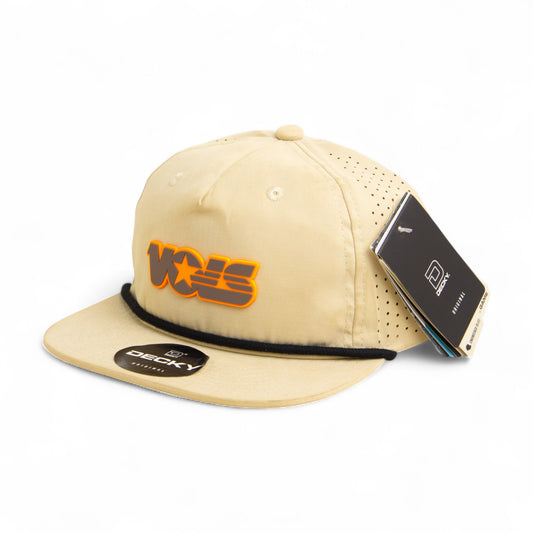 Tennessee Volunteers Retro VOLS Star Charcoal 3D Perforated Rope Hat- Birch/ Black