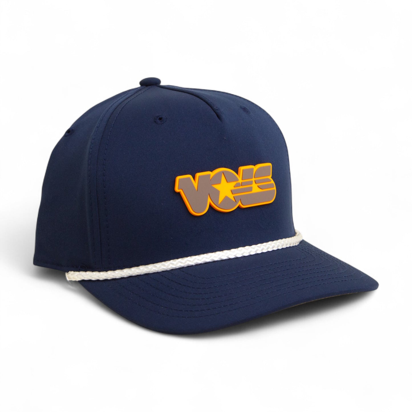 Tennessee Volunteers Retro VOLS Star Charcoal 3D Five Panel Classic Rope Hat- Navy/ White