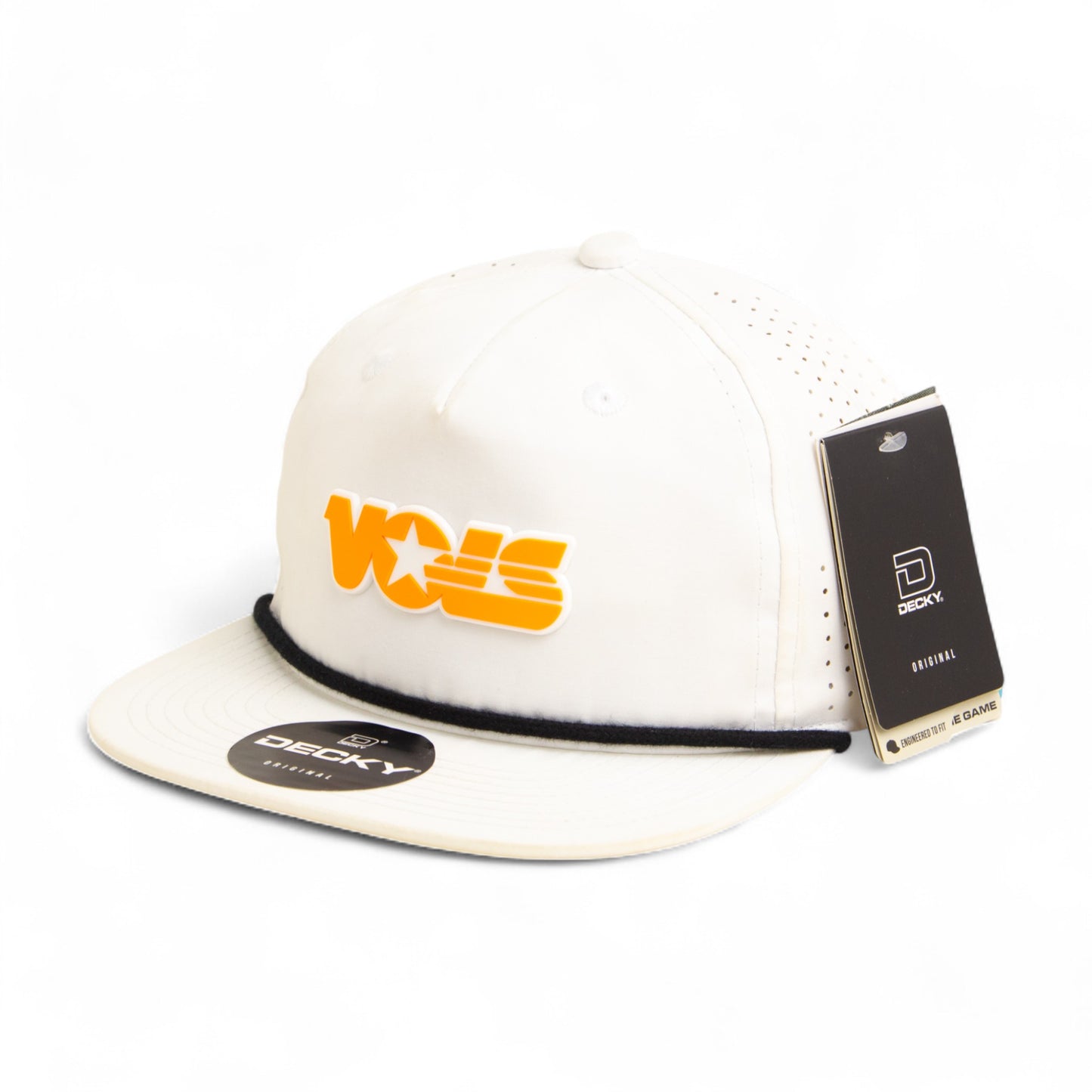 Tennessee Volunteers Retro VOLS Star Orange 3D Perforated Rope Hat- White/ Black