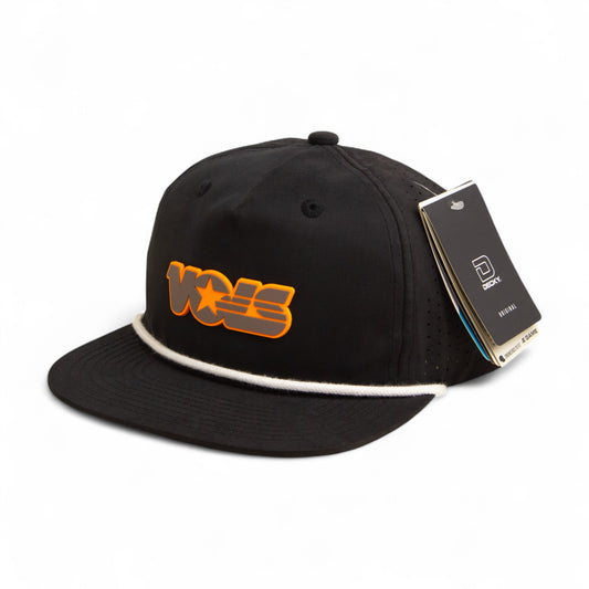 Tennessee Volunteers Retro VOLS Star Charcoal 3D Perforated Rope Hat- Black/ White