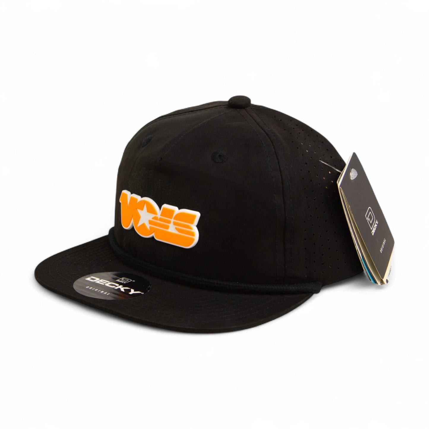 Tennessee Volunteers Retro VOLS Star Orange 3D Perforated Rope Hat- Black