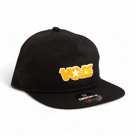 Tennessee Volunteers Retro VOLS Star Orange 3D Perforated Rope Hat- Black