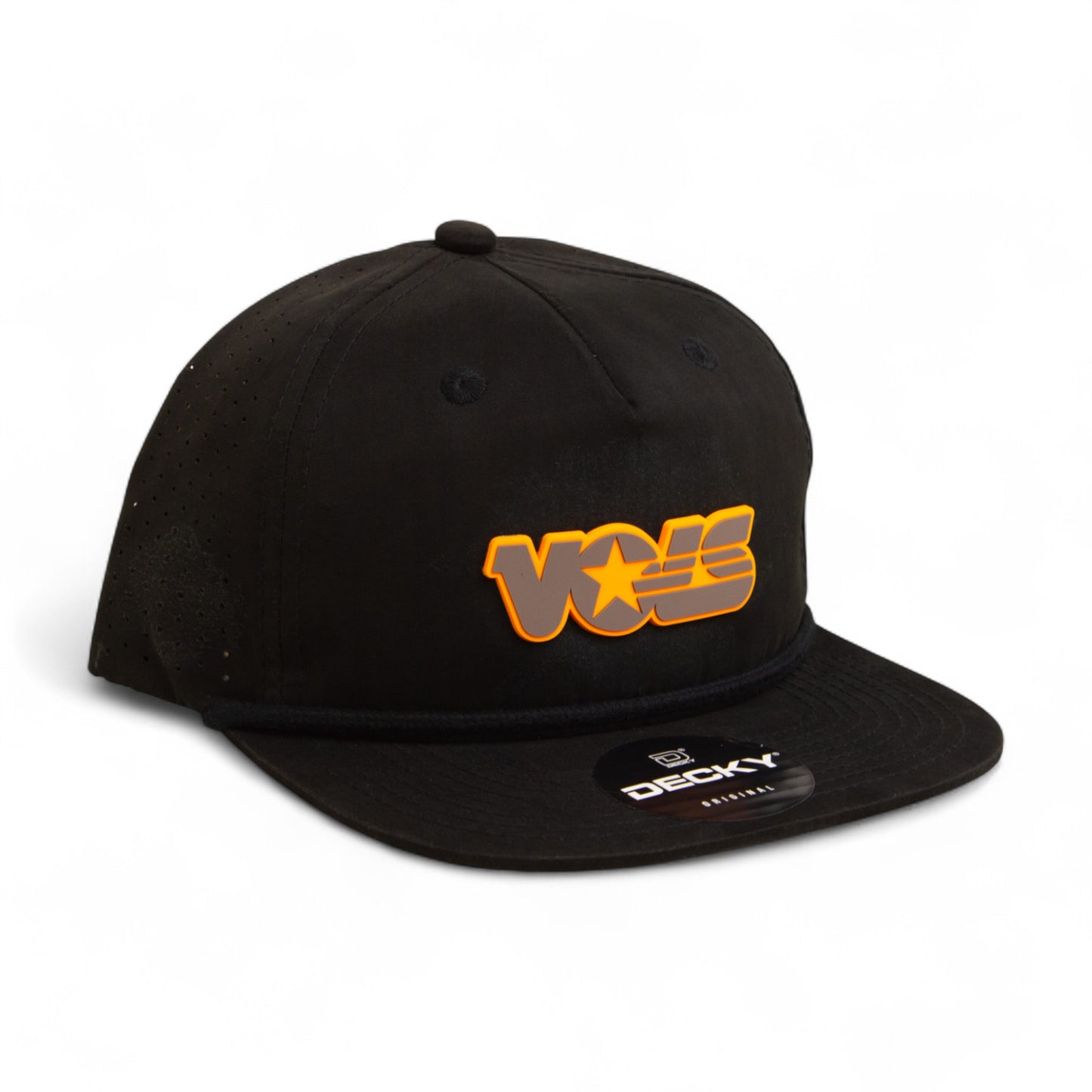 Tennessee Volunteers Retro VOLS Star Charcoal 3D Perforated Rope Hat- Black