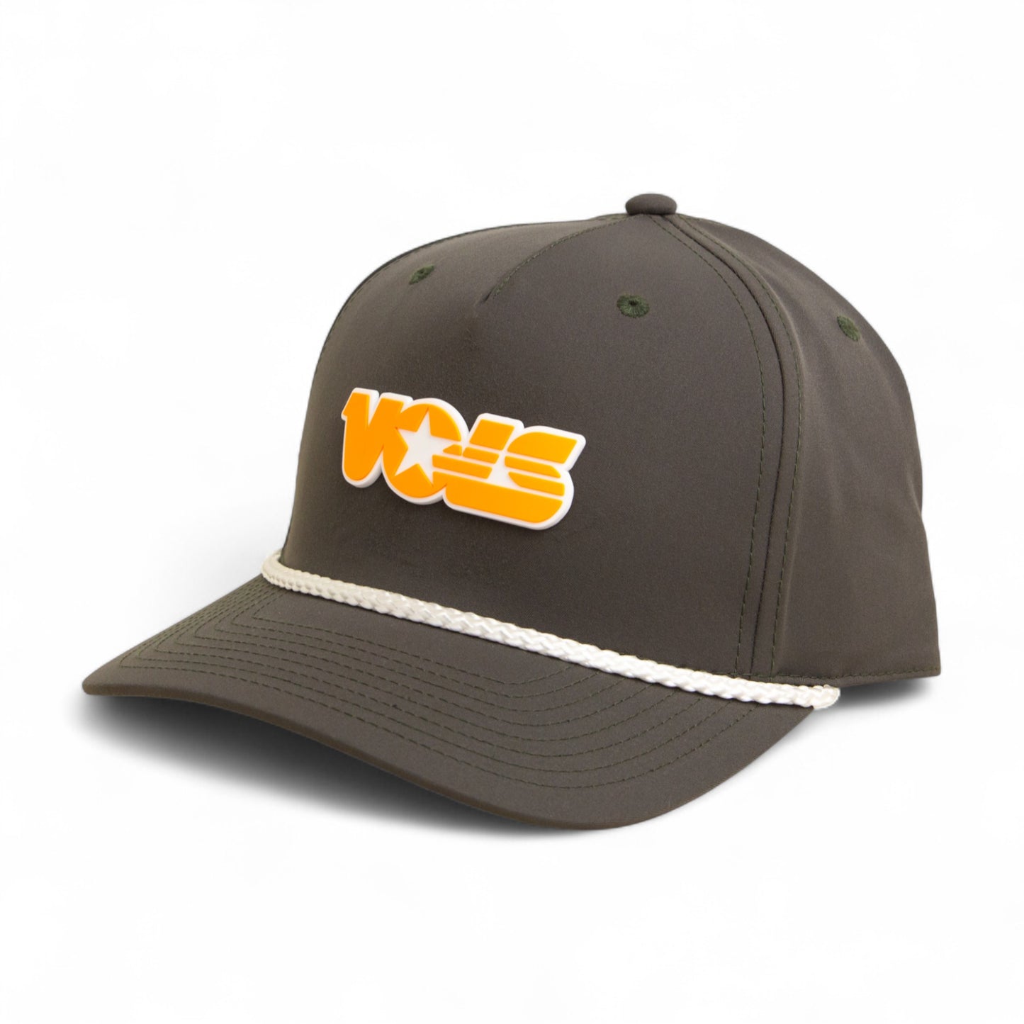 Tennessee Volunteers Retro VOLS Star Orange 3D Five Panel Classic Rope Hat- Olive/ White
