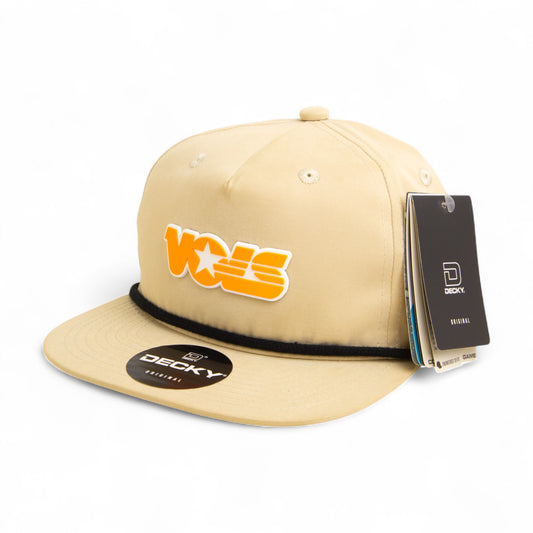 Tennessee Volunteers Retro VOLS Star Orange 3D Classic Rope Hat- Birch/ Black
