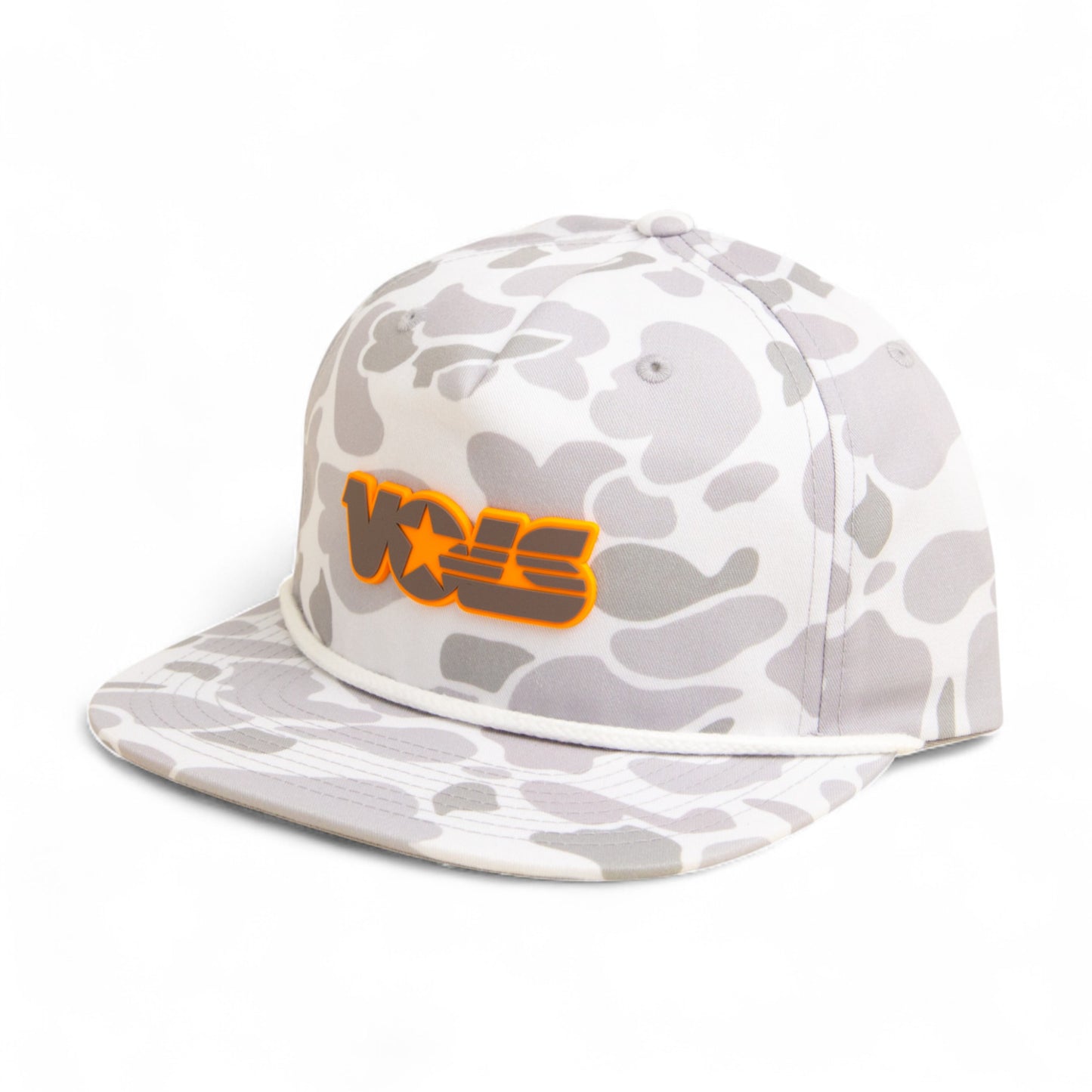 Tennessee Volunteers Retro VOLS Star Charcoal 3D Umpqua Rope Hat- Blizzard Duck Camo/ White