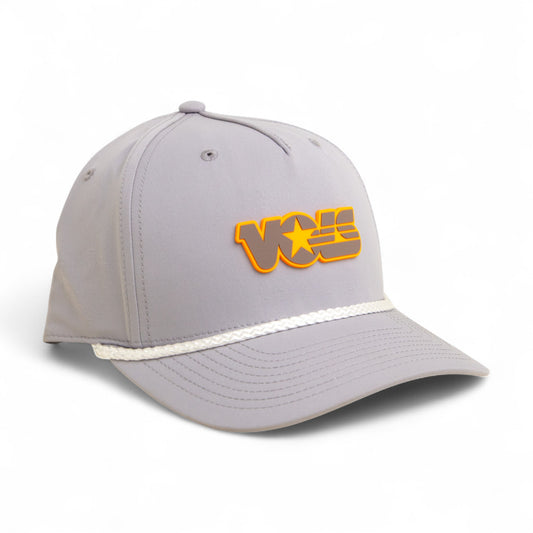 Tennessee Volunteers Retro VOLS Star Charcoal 3D Five Panel Classic Rope Hat- Grey/ White