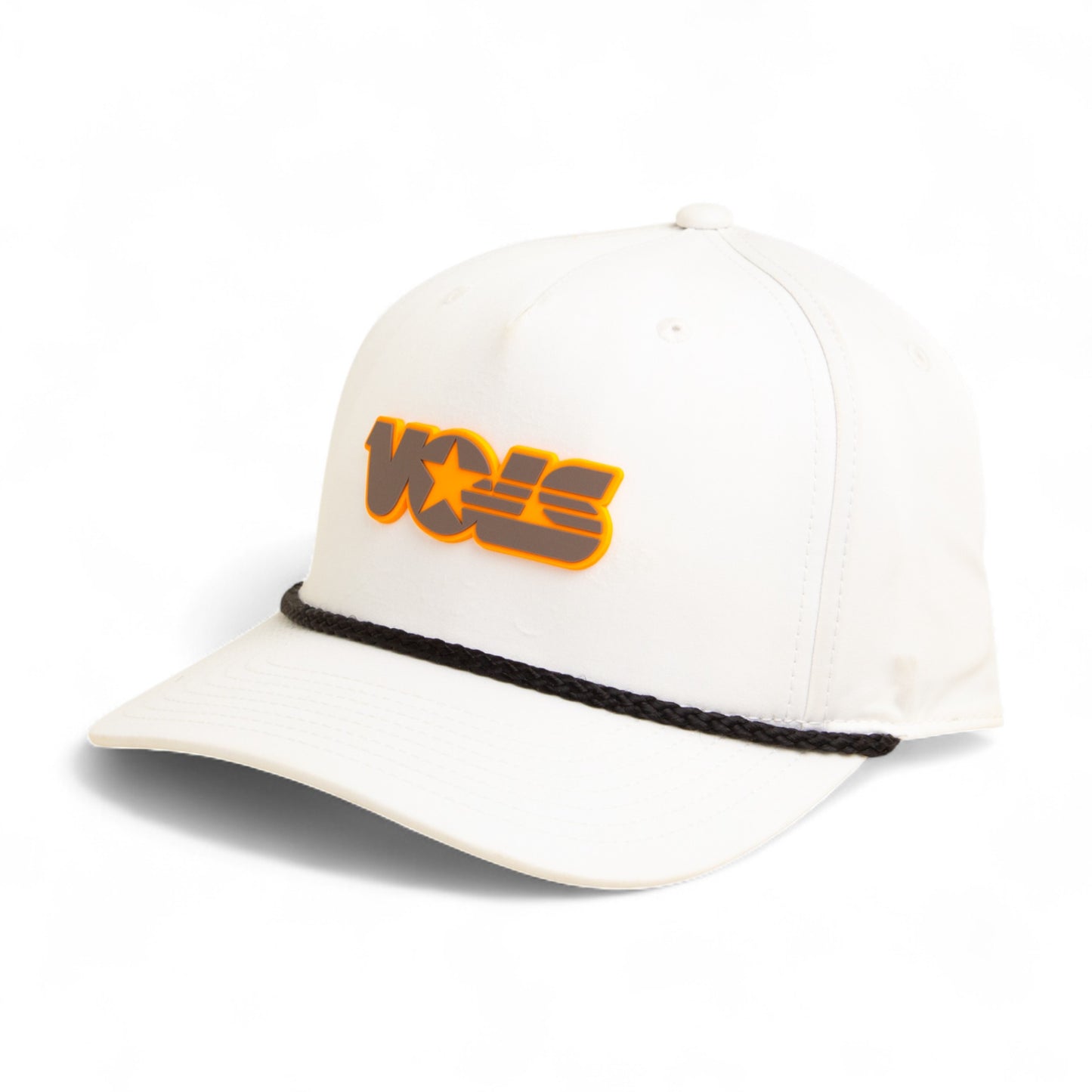 Tennessee Volunteers Retro VOLS Star Charcoal 3D Five Panel Classic Rope Hat- White/ Black