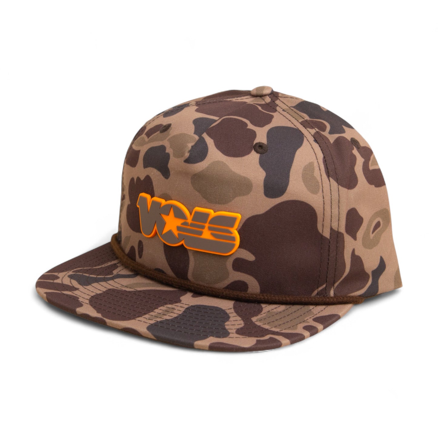 Tennessee Volunteers Retro VOLS Star Charcoal 3D Umpqua Rope Hat- Bark Duck Camo/ Brown