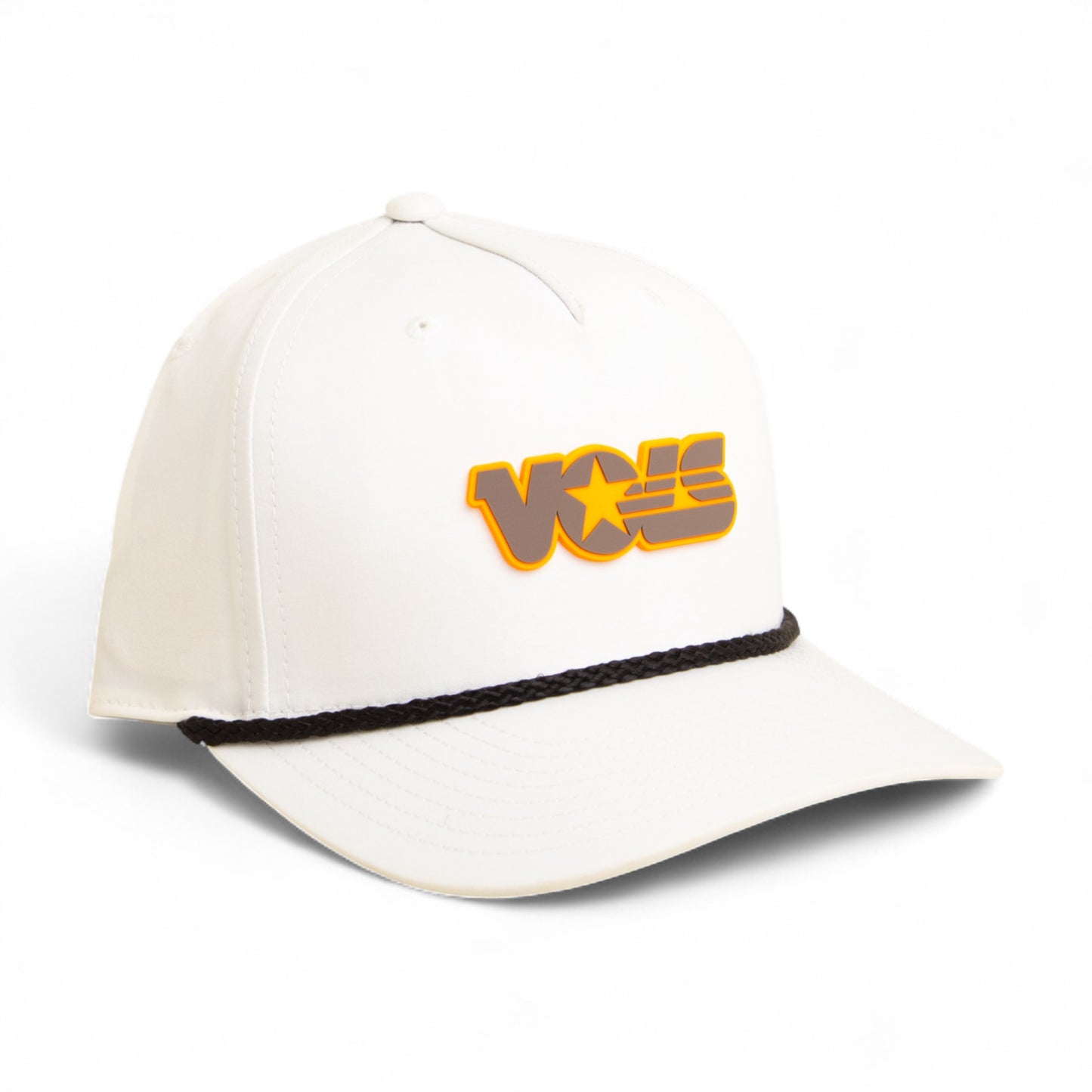 Tennessee Volunteers Retro VOLS Star Charcoal 3D Five Panel Classic Rope Hat- White/ Black