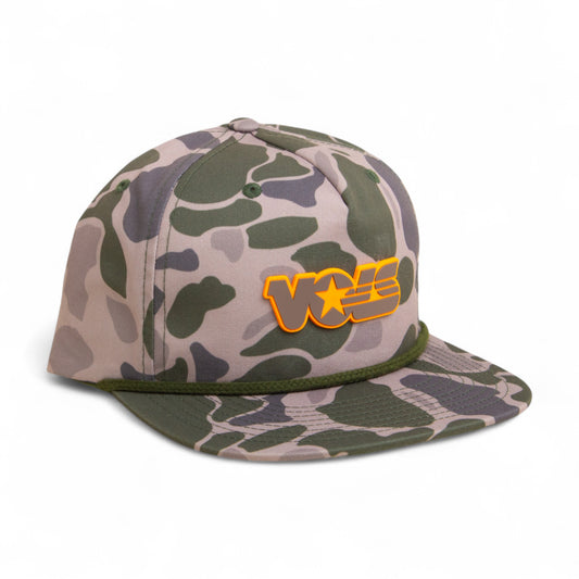 Tennessee Volunteers Retro VOLS Star Charcoal 3D Umpqua Rope Hat- Marsh Duck Camo/ Olive Green