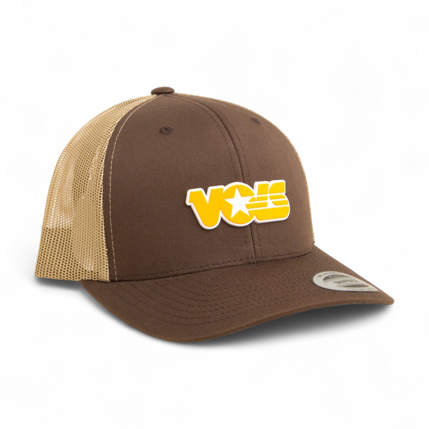 Tennessee Volunteers Retro VOLS Star Orange 3D YP Snapback Trucker Hat- Brown/ Tan