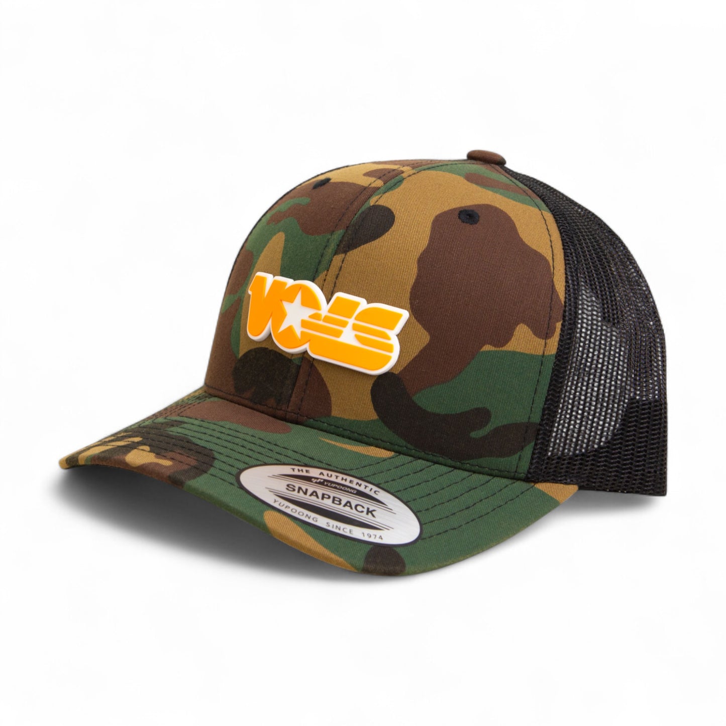 Tennessee Volunteers Retro VOLS Star Orange 3D YP Snapback Trucker Hat- Army Camo/ Black