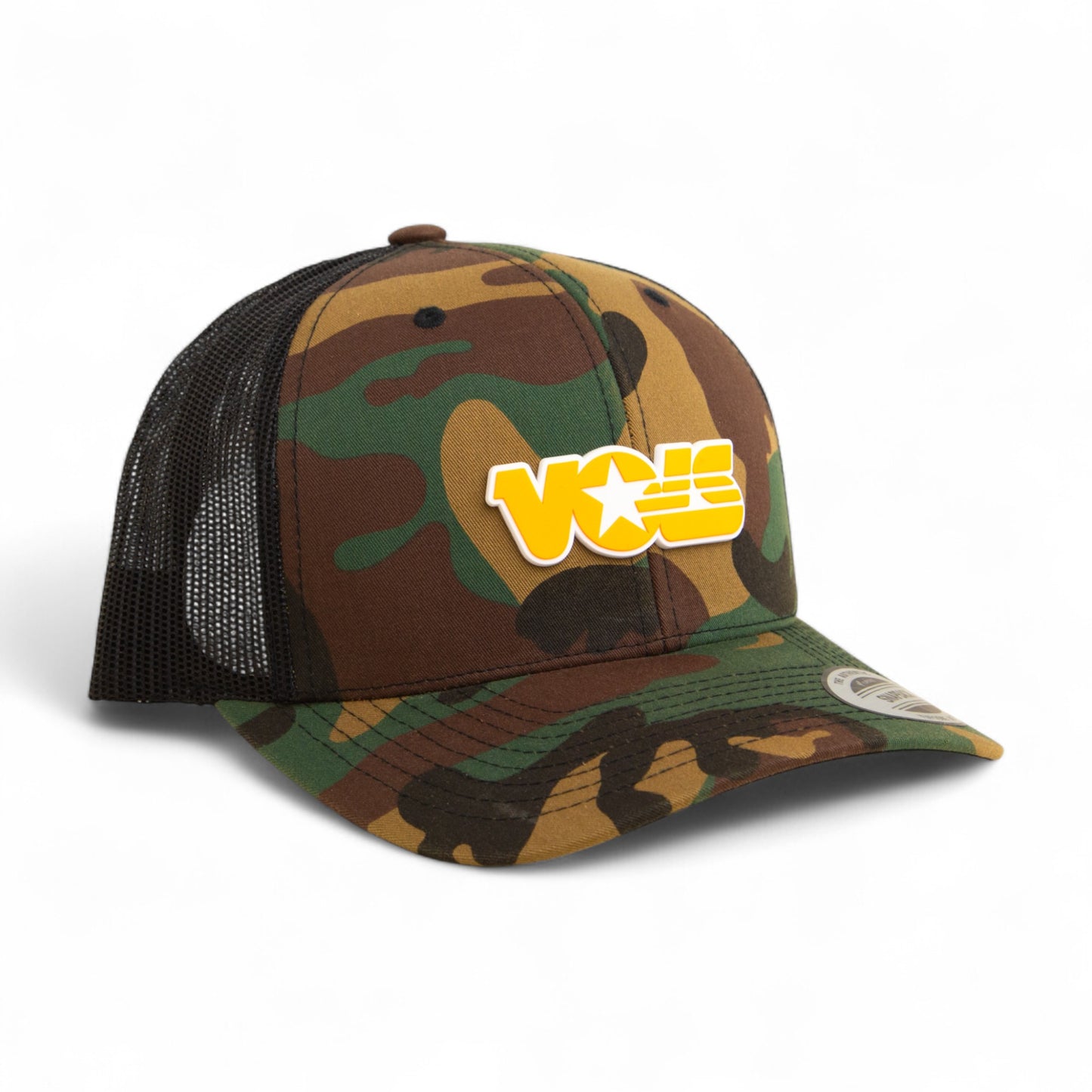 Tennessee Volunteers Retro VOLS Star Orange 3D YP Snapback Trucker Hat- Army Camo/ Black
