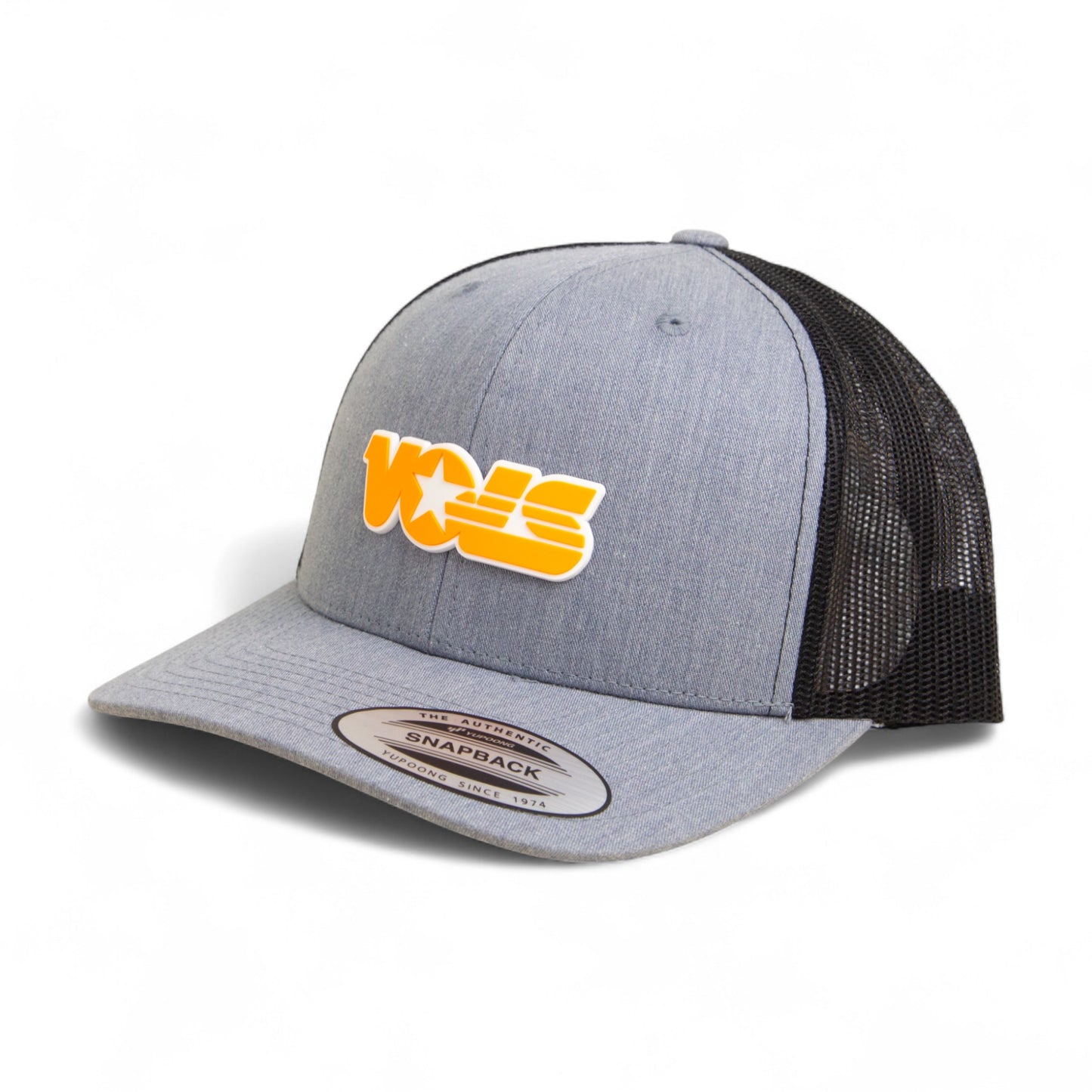 Tennessee Volunteers Retro VOLS Star Orange 3D YP Snapback Trucker Hat- Heather Grey/ Black