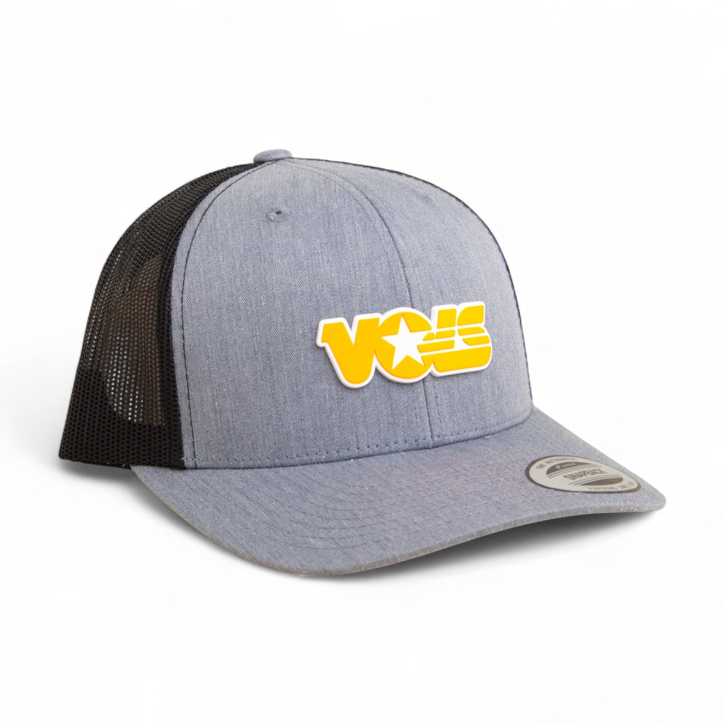 Tennessee Volunteers Retro VOLS Star Orange 3D YP Snapback Trucker Hat- Heather Grey/ Black