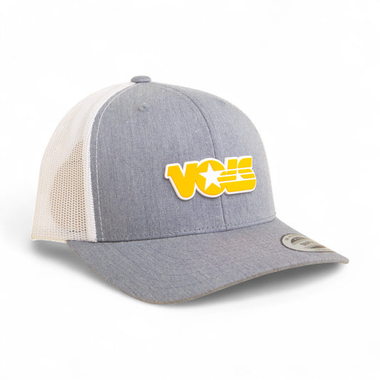 Tennessee Volunteers Retro VOLS Star Orange 3D YP Snapback Trucker Hat- Heather Grey/ White