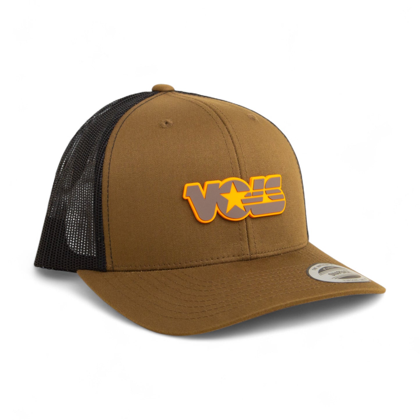Tennessee Volunteers Retro VOLS Star Charcoal 3D YP Snapback Trucker Hat- Coyote/ Black