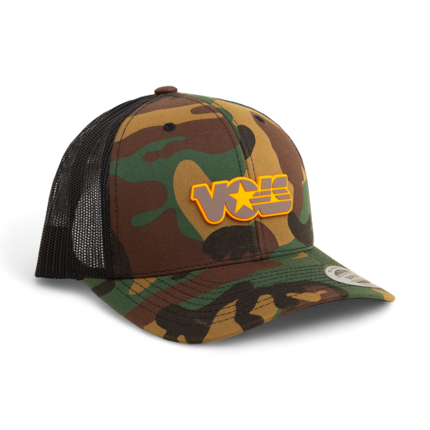 Tennessee Volunteers Retro VOLS Star Charcoal 3D YP Snapback Trucker Hat- Army Camo/ Black