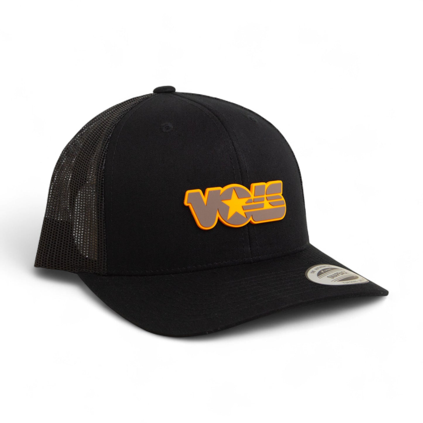 Tennessee Volunteers Retro VOLS Star Charcoal 3D YP Snapback Trucker Hat- Black
