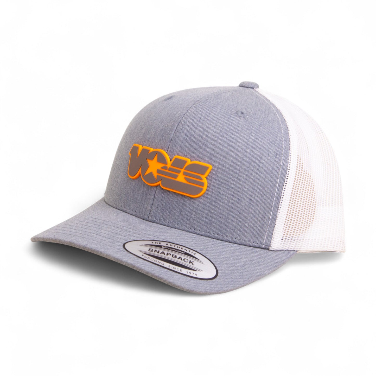 Tennessee Volunteers Retro VOLS Star Charcoal 3D YP Snapback Trucker Hat- Heather Grey/ White