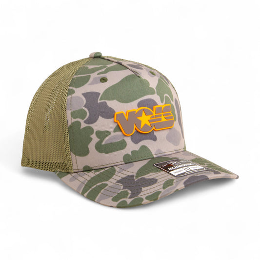 Tennessee Volunteers Retro VOLS Star Charcoal 3D Snapback Trucker Hat- Marsh Duck Camo/ Loden