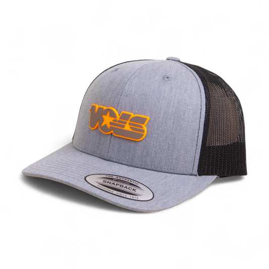 Tennessee Volunteers Retro VOLS Star Charcoal 3D YP Snapback Trucker Hat- Heather Grey/ Black