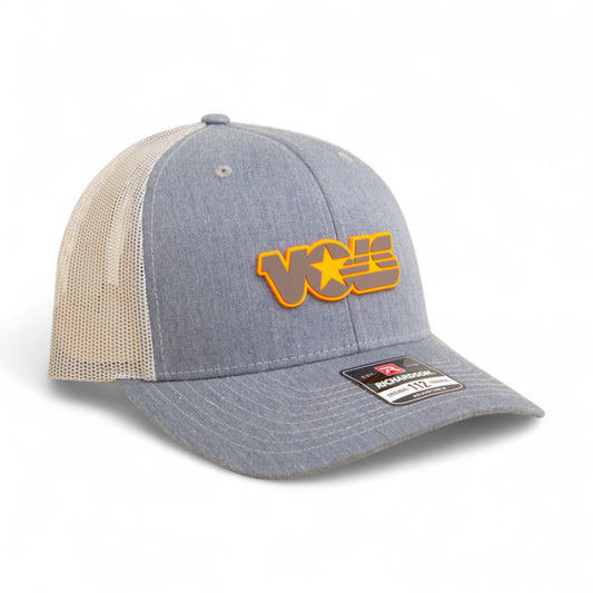 Tennessee Volunteers Retro VOLS Star Charcoal 3D Snapback Trucker Hat- Heather Grey/ Light Grey