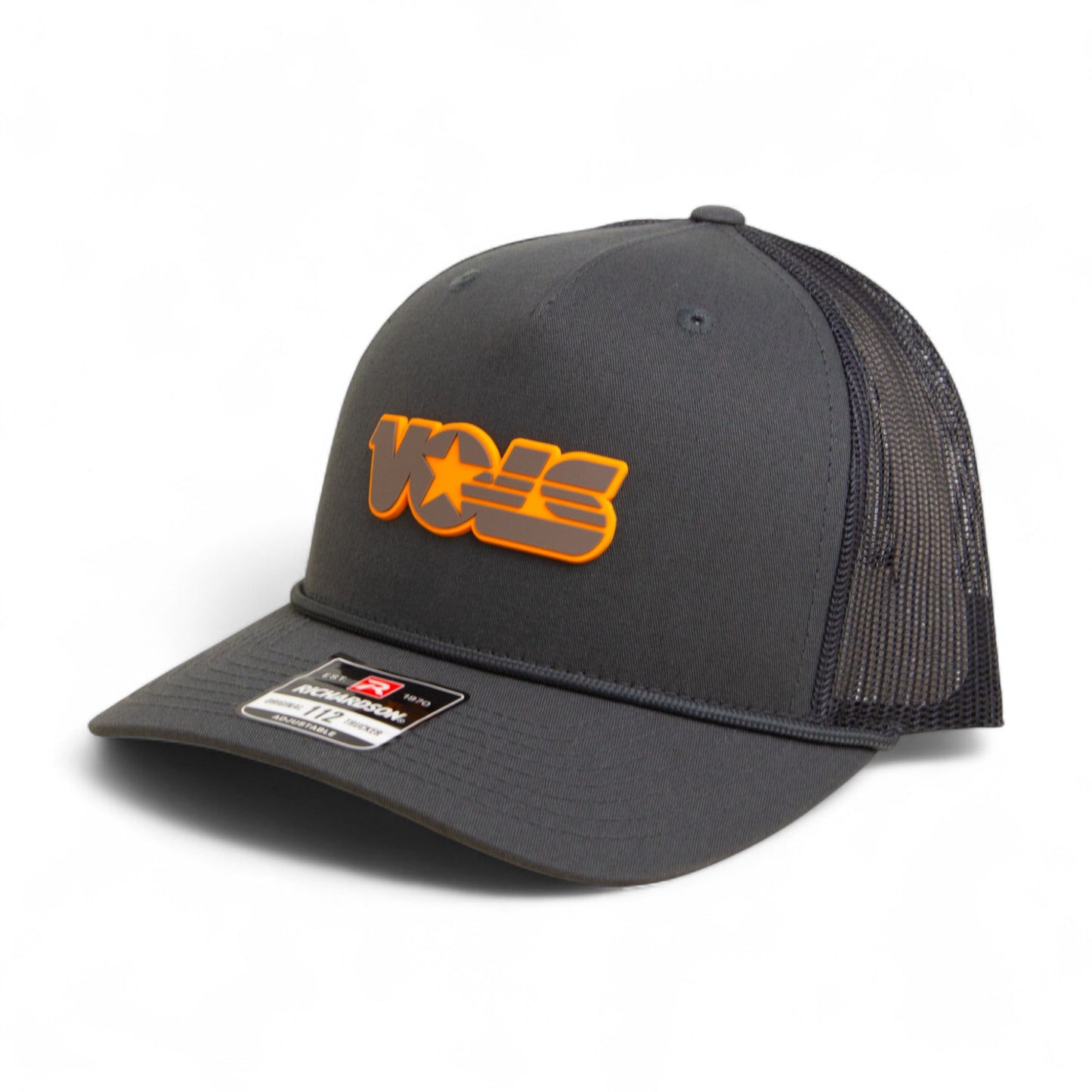 Tennessee Volunteers Retro VOLS Star Charcoal 3D Snapback Trucker Rope Hat- Charcoal
