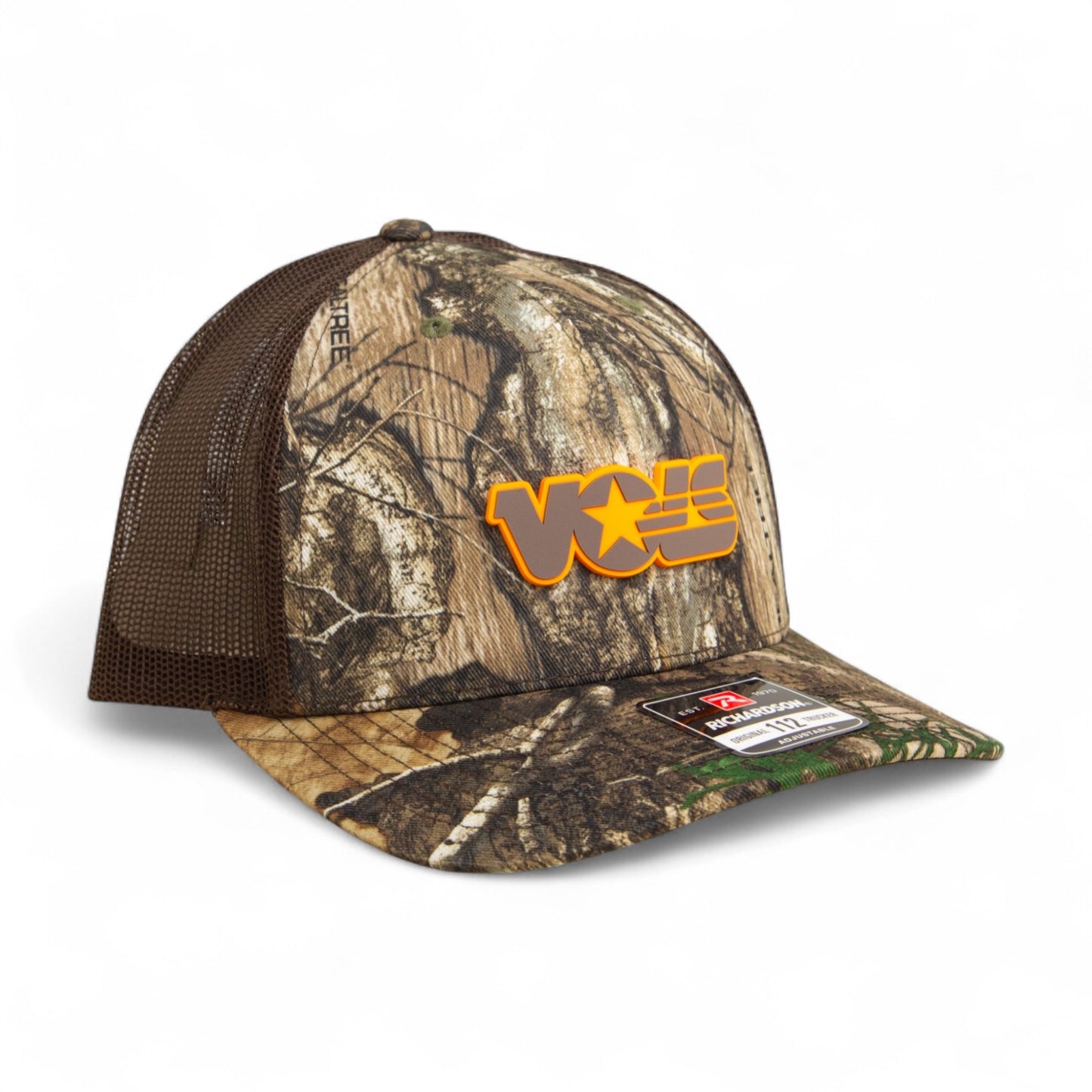 Tennessee Volunteers Retro VOLS Star Charcoal 3D Snapback Trucker Hat- Realtree Edge/ Brown