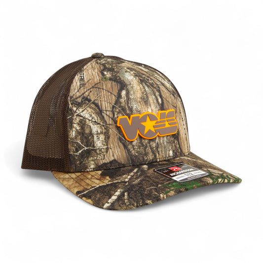 Tennessee Volunteers Retro VOLS Star Charcoal 3D Snapback Trucker Hat- Realtree Edge/ Brown