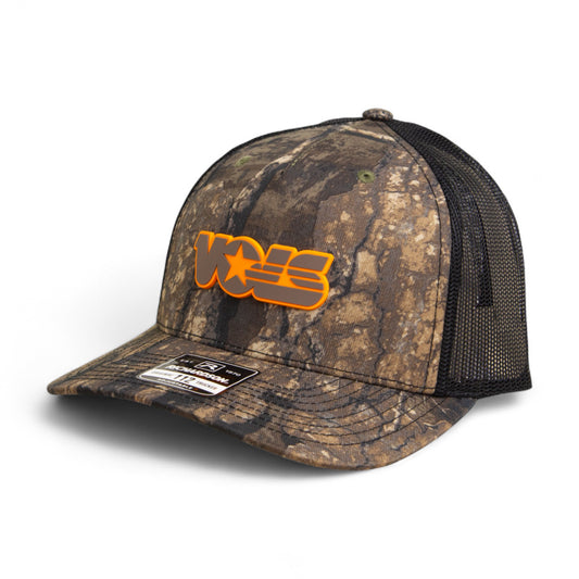 Tennessee Volunteers Retro VOLS Star Charcoal 3D Snapback Trucker Hat- Realtree Timber/ Black