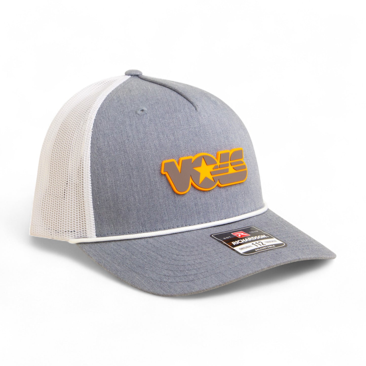 Tennessee Volunteers Retro VOLS Star Charcoal 3D Snapback Trucker Rope Hat- Heather Grey/ White