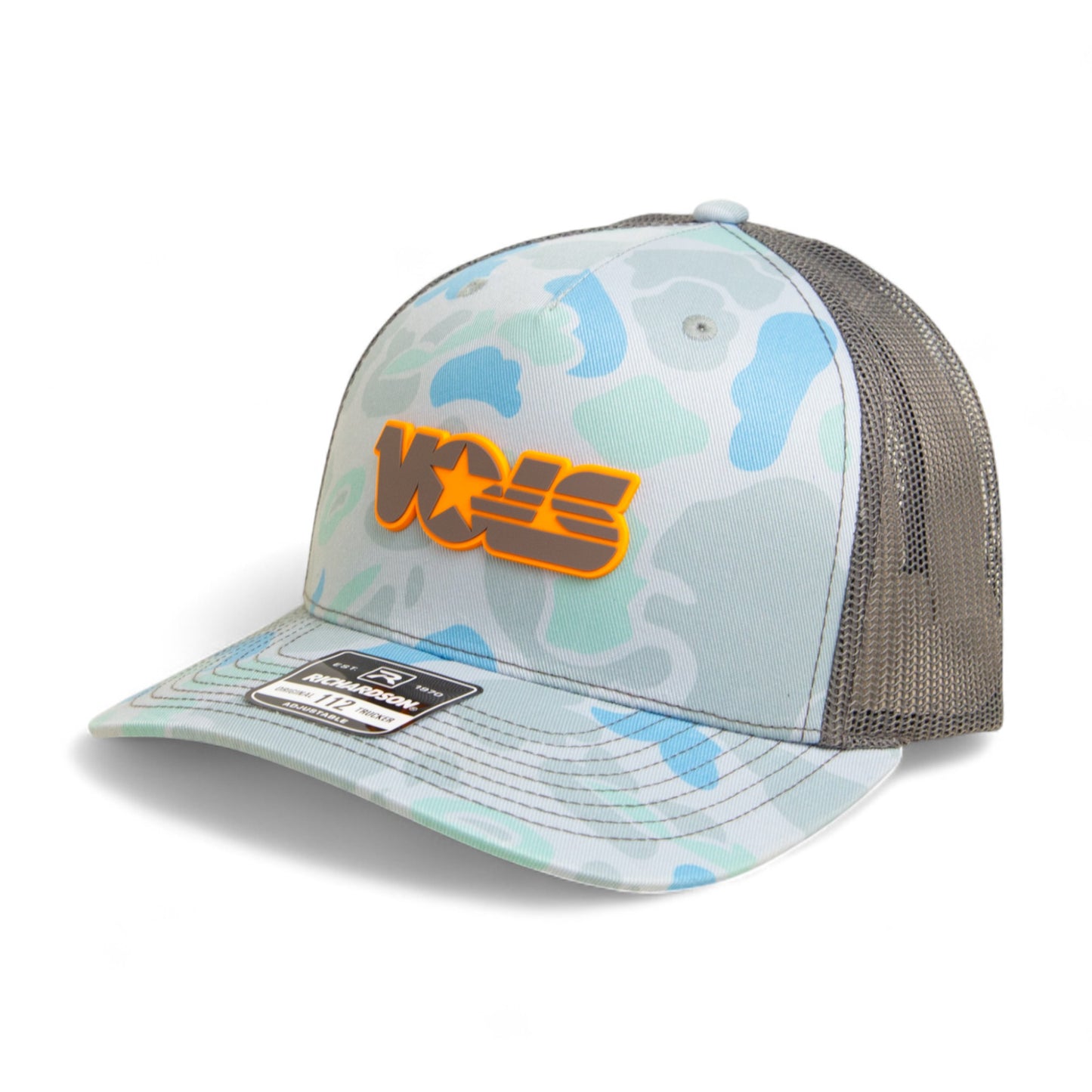 Tennessee Volunteers Retro VOLS Star Charcoal 3D Snapback Trucker Hat- Saltwater Duck Camo/ Charcoal