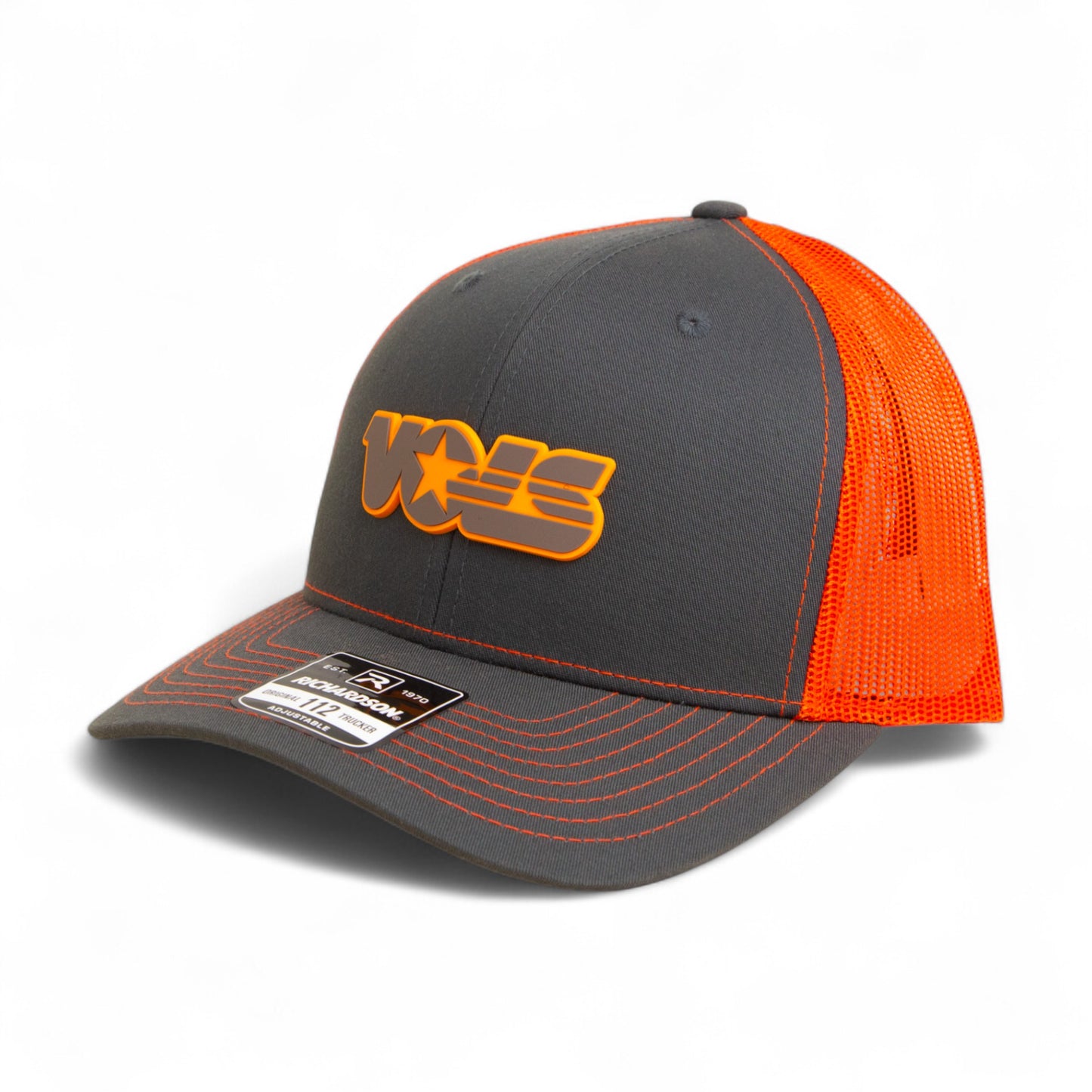Tennessee Volunteers Retro VOLS Star Charcoal 3D Snapback Trucker Hat- Charcoal/ Orange