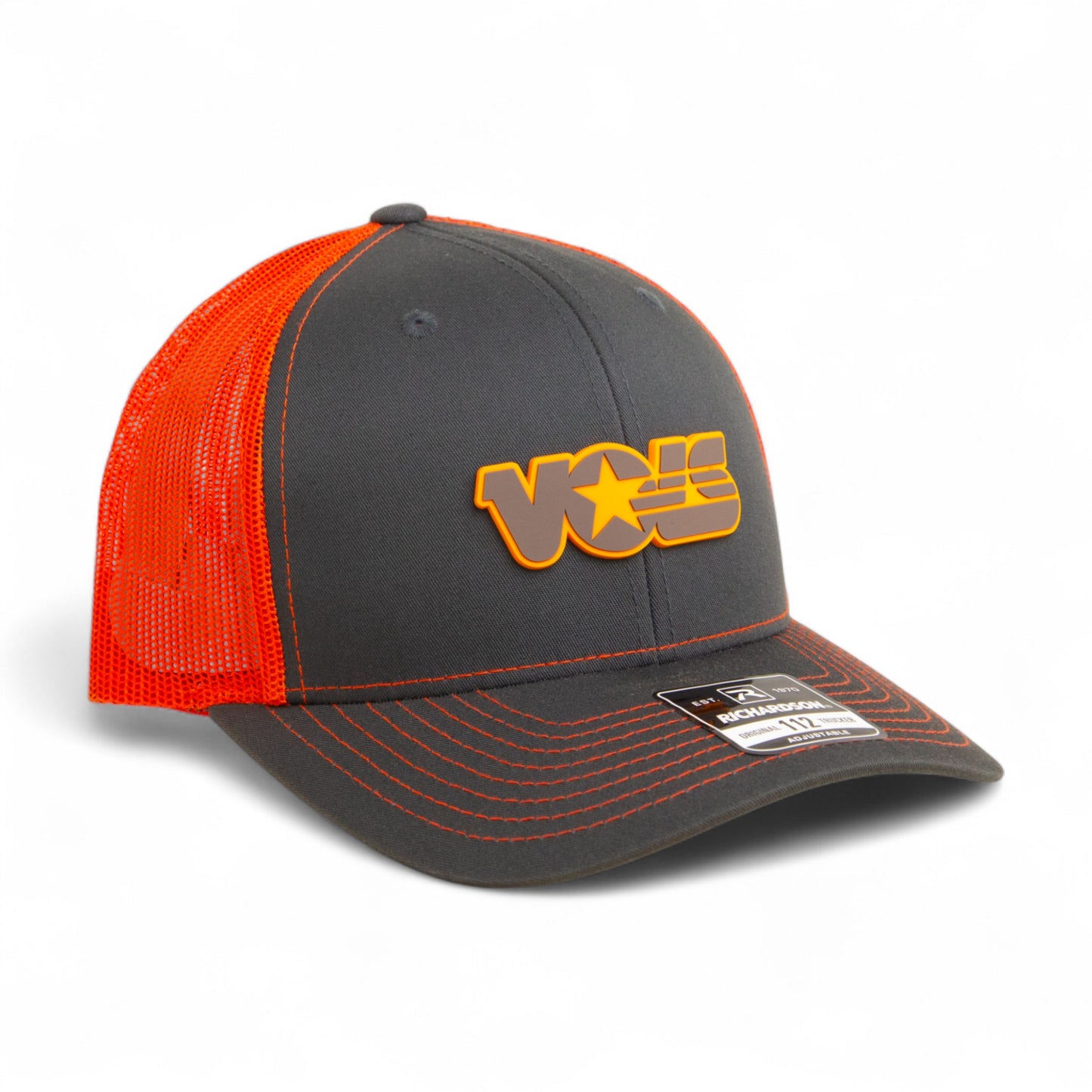 Tennessee Volunteers Retro VOLS Star Charcoal 3D Snapback Trucker Hat- Charcoal/ Orange