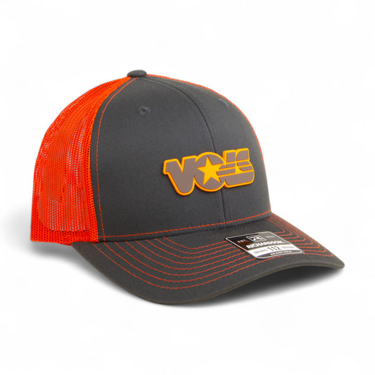 Tennessee Volunteers Retro VOLS Star Charcoal 3D Snapback Trucker Hat- Charcoal/ Orange