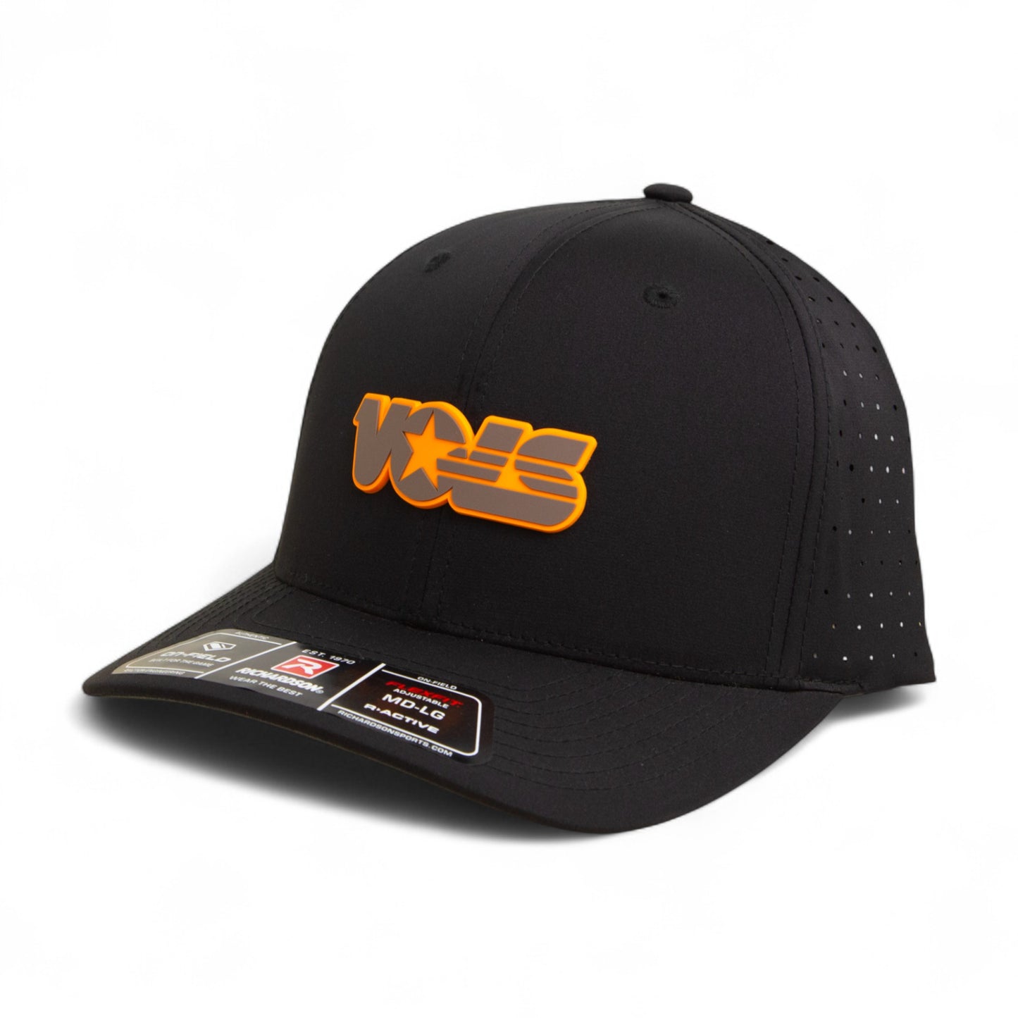 Tennessee Volunteers Retro VOLS Star Charcoal 3D Laser Perf R-Flex Cap- Black