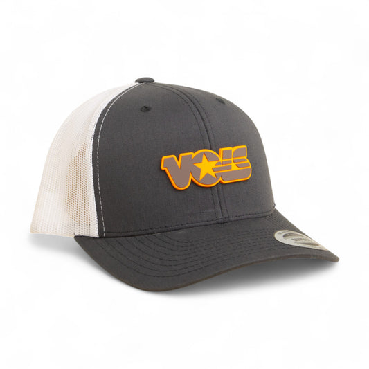 Tennessee Volunteers Retro VOLS Star Charcoal 3D YP Snapback Trucker Hat- Charcoal/ White