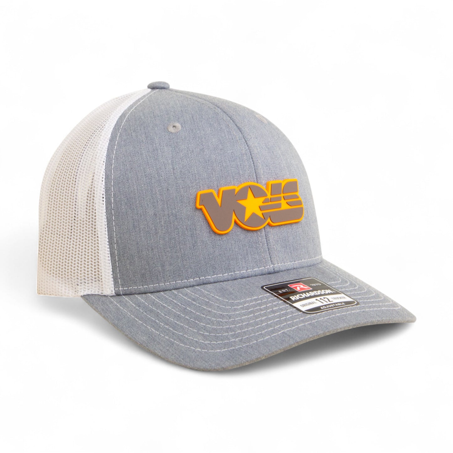 Tennessee Volunteers Retro VOLS Star Charcoal 3D Snapback Trucker Hat- Heather Grey/ White