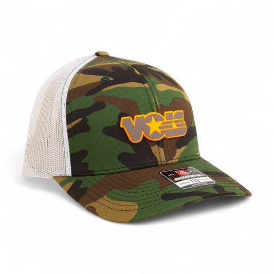Tennessee Volunteers Retro VOLS Star Charcoal 3D Snapback Trucker Hat- Army Camo/ White