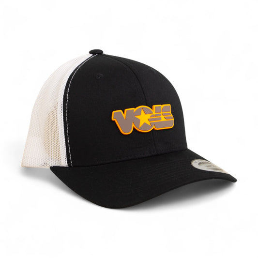 Tennessee Volunteers Retro VOLS Star Charcoal 3D YP Snapback Trucker Hat- Black/ White