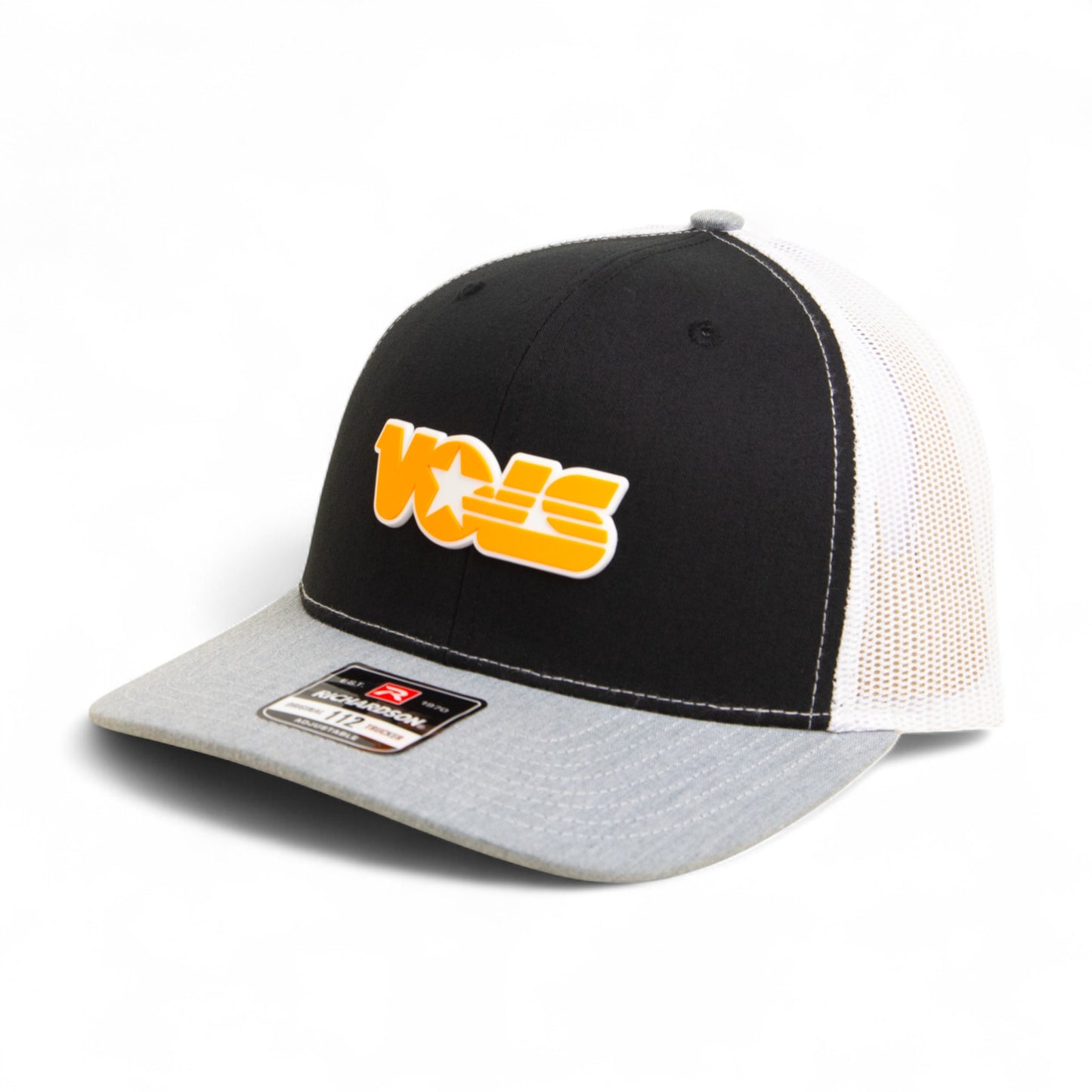 Tennessee Volunteers Retro VOLS Star Orange 3D Snapback Trucker Hat- Black/ White/ Heather Grey