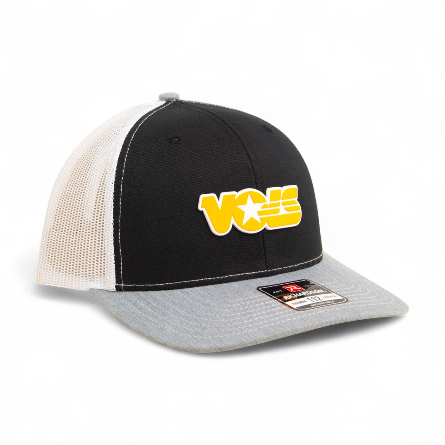 Tennessee Volunteers Retro VOLS Star Orange 3D Snapback Trucker Hat- Black/ White/ Heather Grey