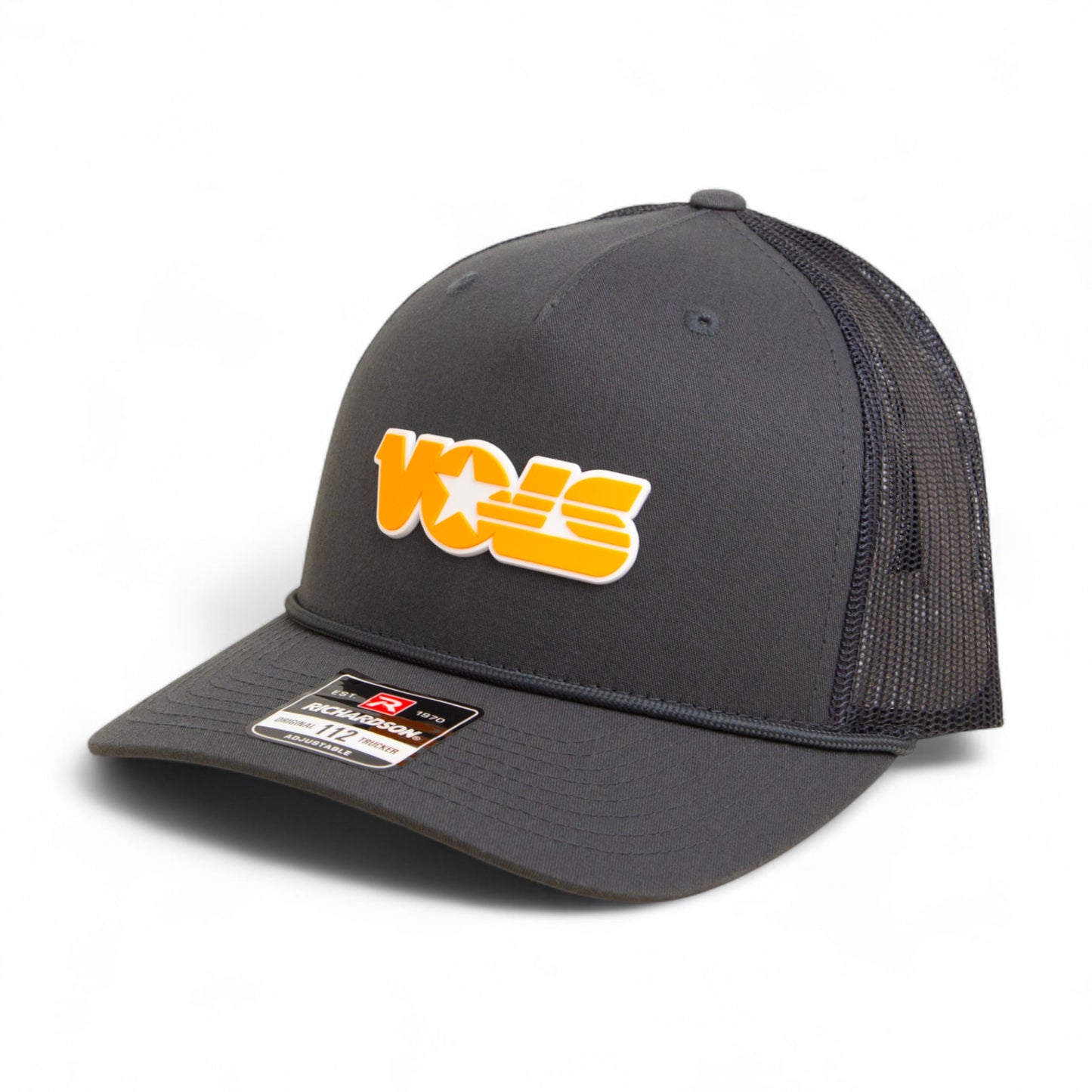 Tennessee Volunteers Retro VOLS Star Orange 3D Snapback Trucker Rope Hat- Charcoal