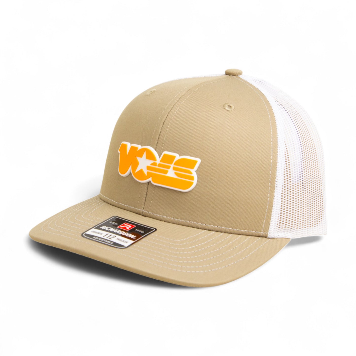 Tennessee Volunteers Retro VOLS Star Orange 3D Snapback Trucker Hat- Tan/ White