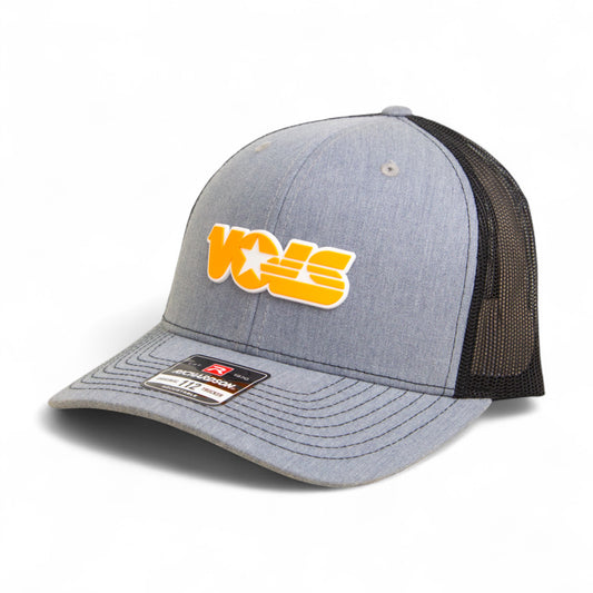 Tennessee Volunteers Retro VOLS Star Orange 3D Snapback Trucker Hat- Heather Grey/ Black